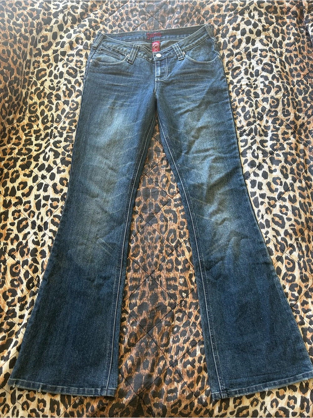 Y2K Missme inspired embroidered pocket lowrise Flare jeans